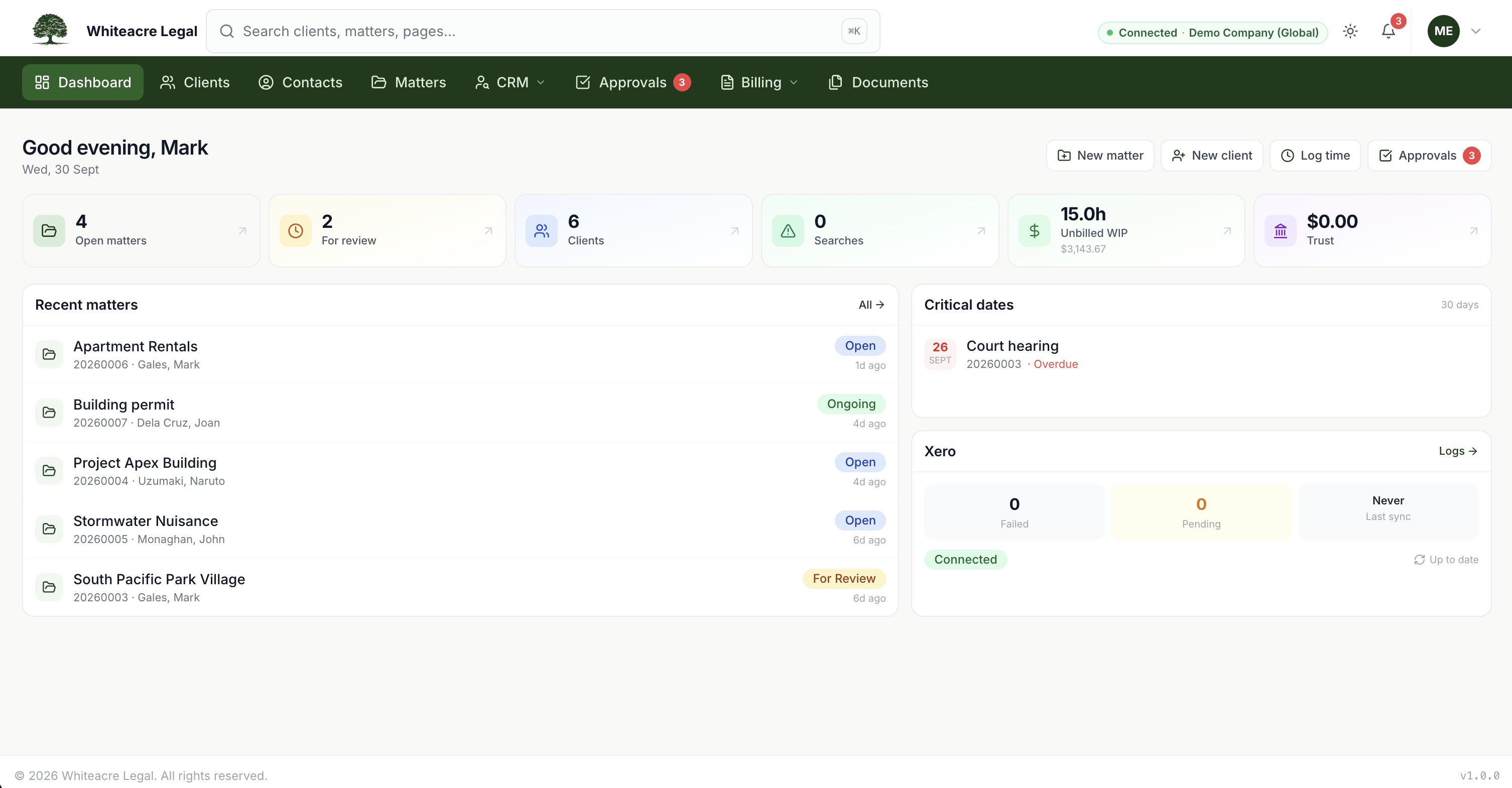 Whiteacre Legal - Practice Management System